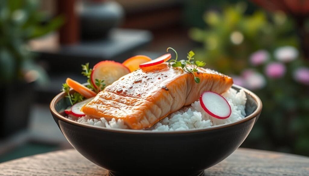 Asian-Inspired Salmon and Rice Bowl