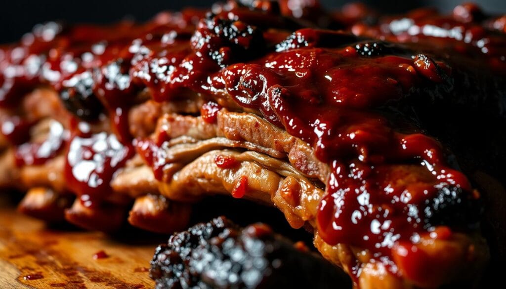 BBQ sauce on beef ribs