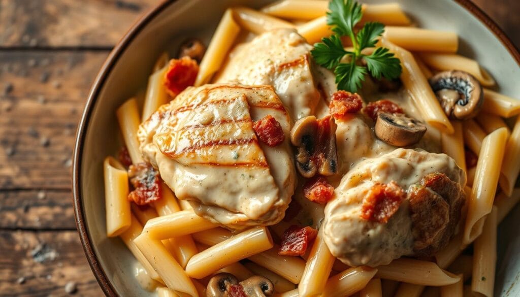chicken with carbonara