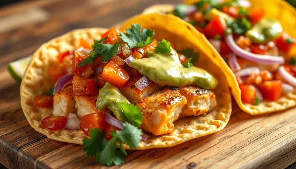 delicious salmon tacos