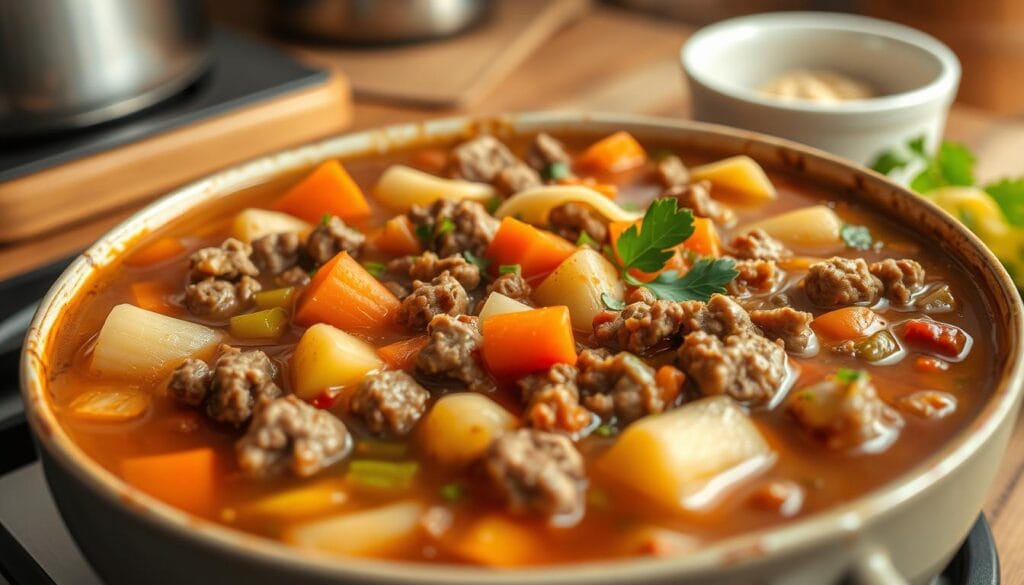 ground beef vegetable soup recipe