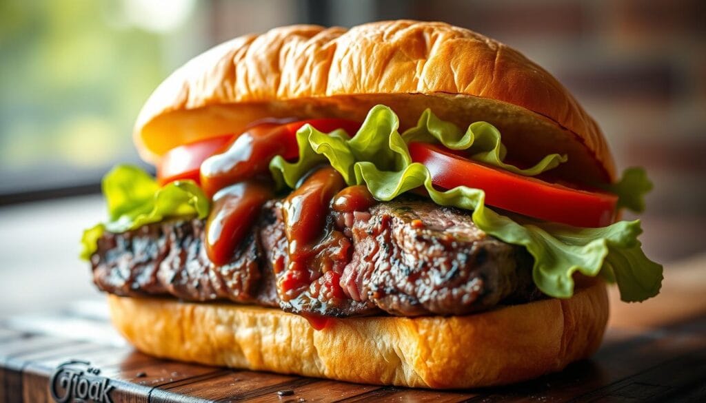 homemade steak sandwich
