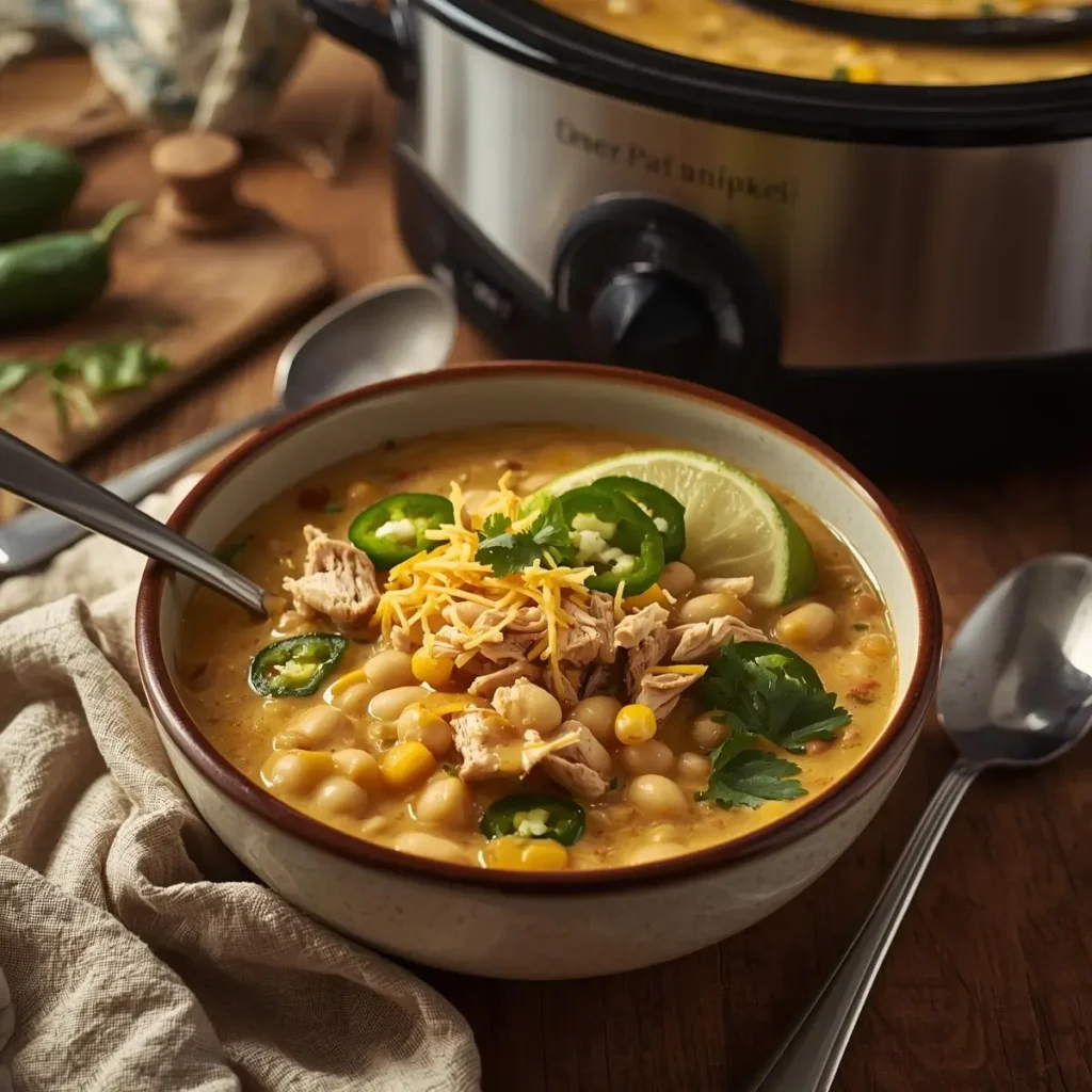 white chicken chili crockpot