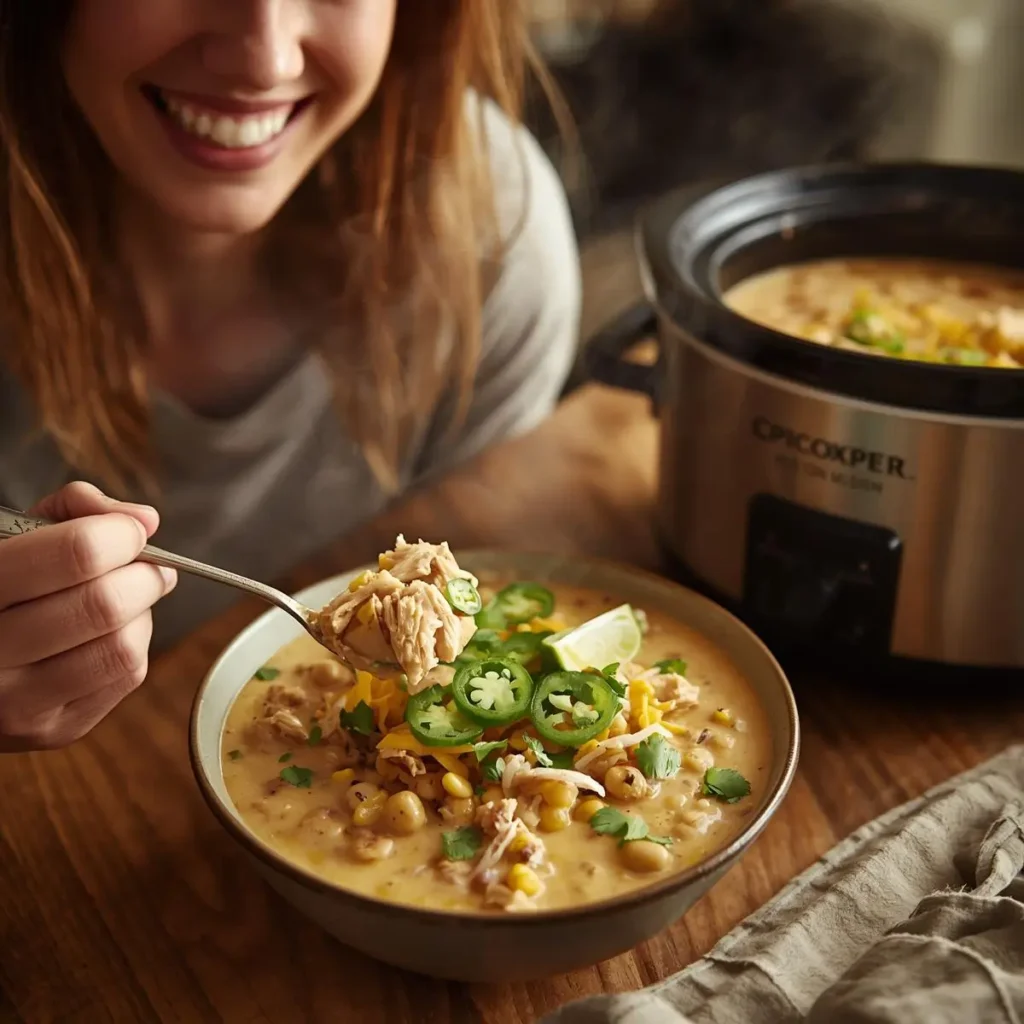 white chicken chili crockpot