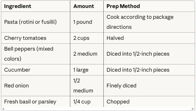 easy pasta salad recipe