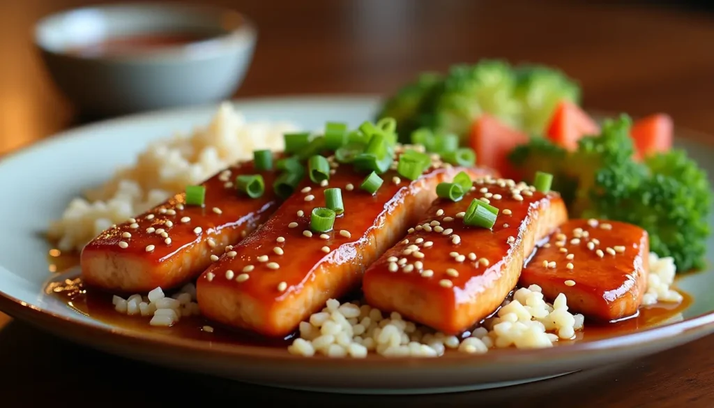 salmon and teriyaki